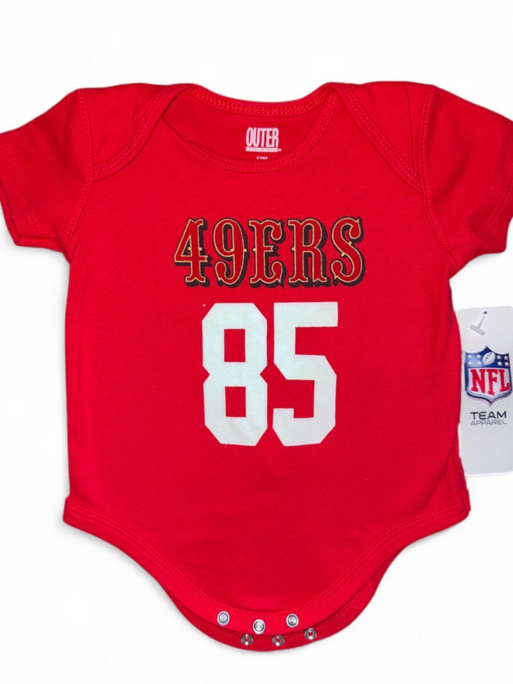 Baby' 49ERS Red One-Piece Bodysuit - 85 Graphic size 24M (new)